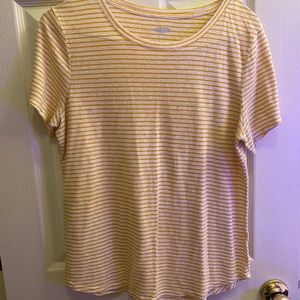 yellow & white striped t-shirt